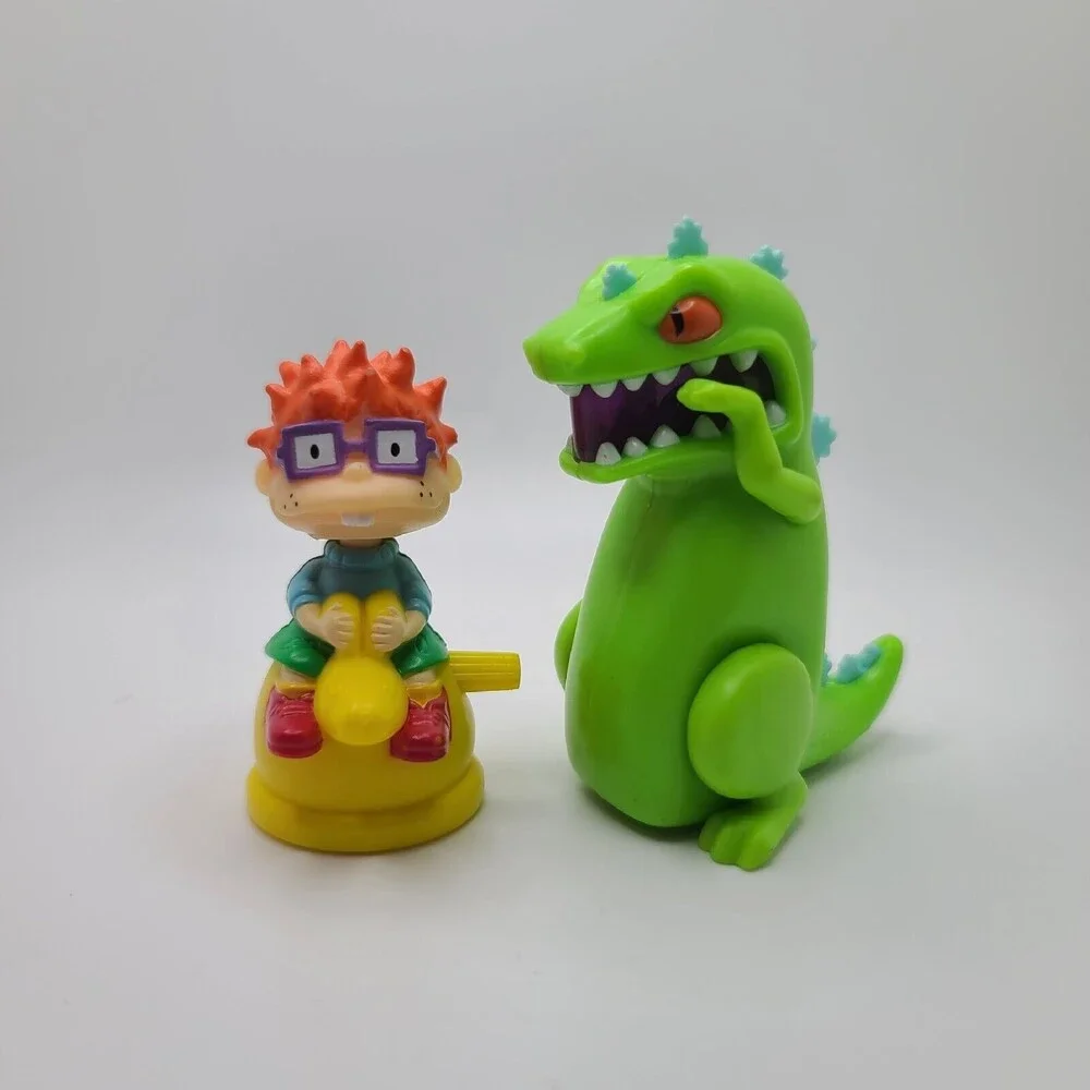 Reptar Rugrats Chuckie Finster Plastic Wind Up Jumping Toy 1998 Burger King Toy